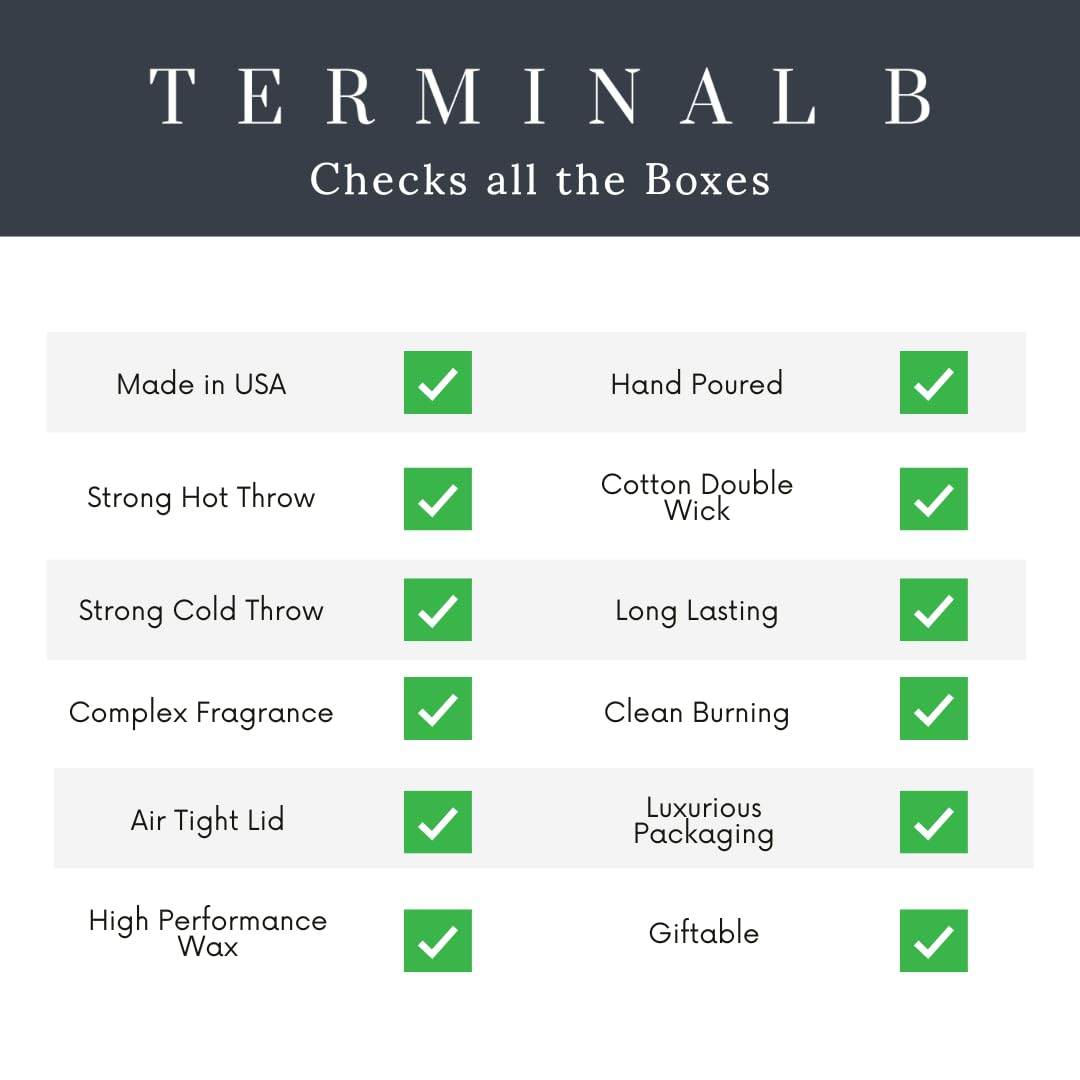 Terminal B EZE luxury candle enhances decor vignette.