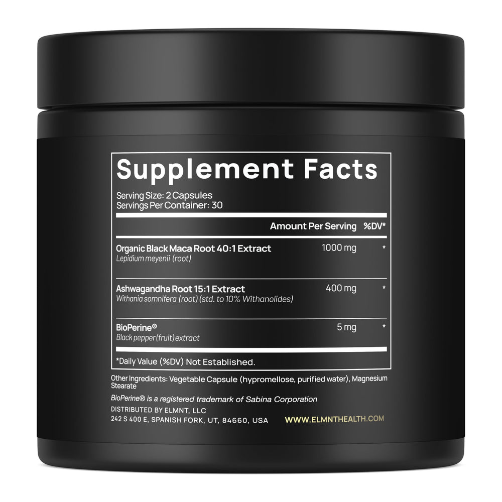 TERRA ELMNT ashwagandha root extract capsules highlight adaptogenic support for stress resilience.