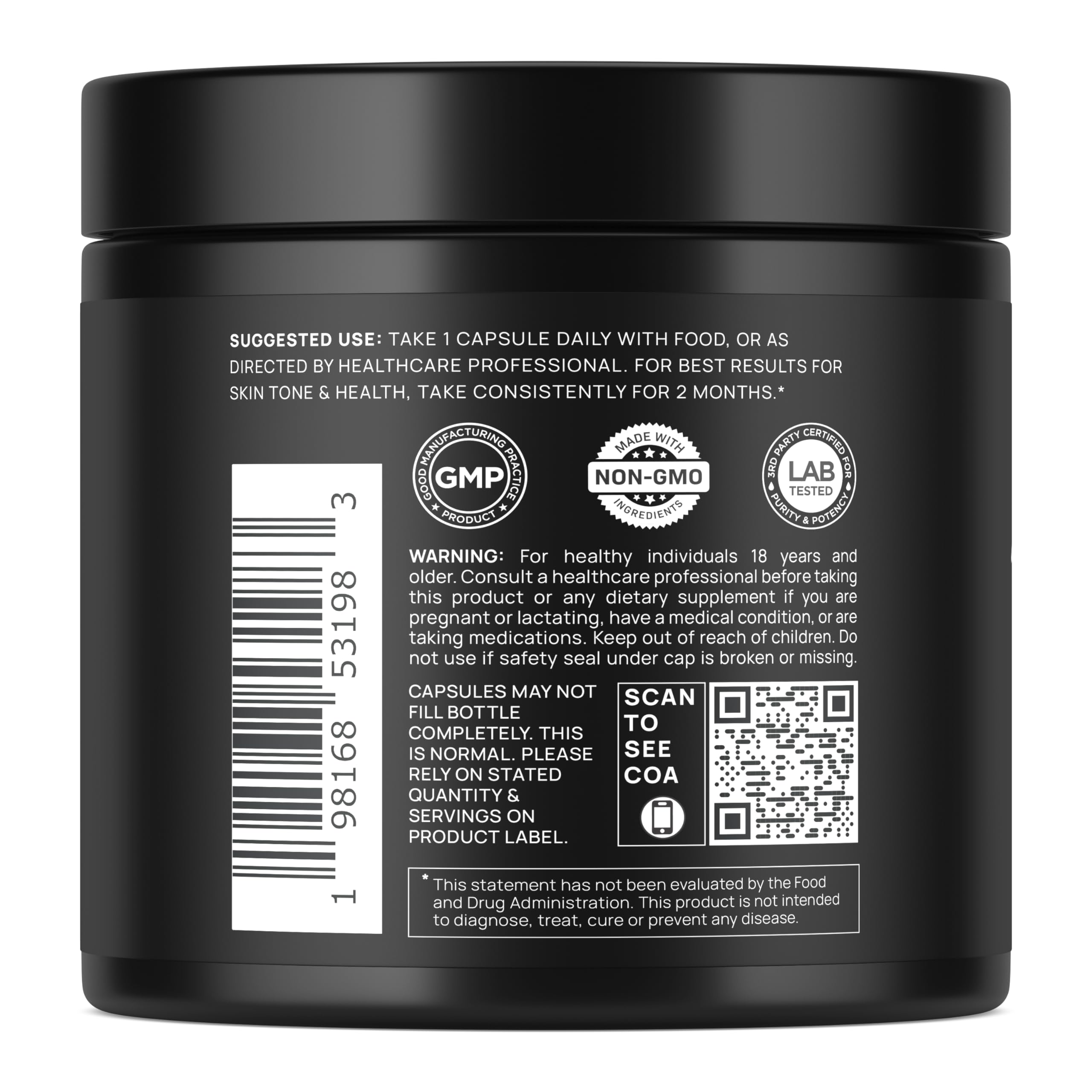 Terra Elmnt label emphasizing clinical-strength carotenoids for skin health.