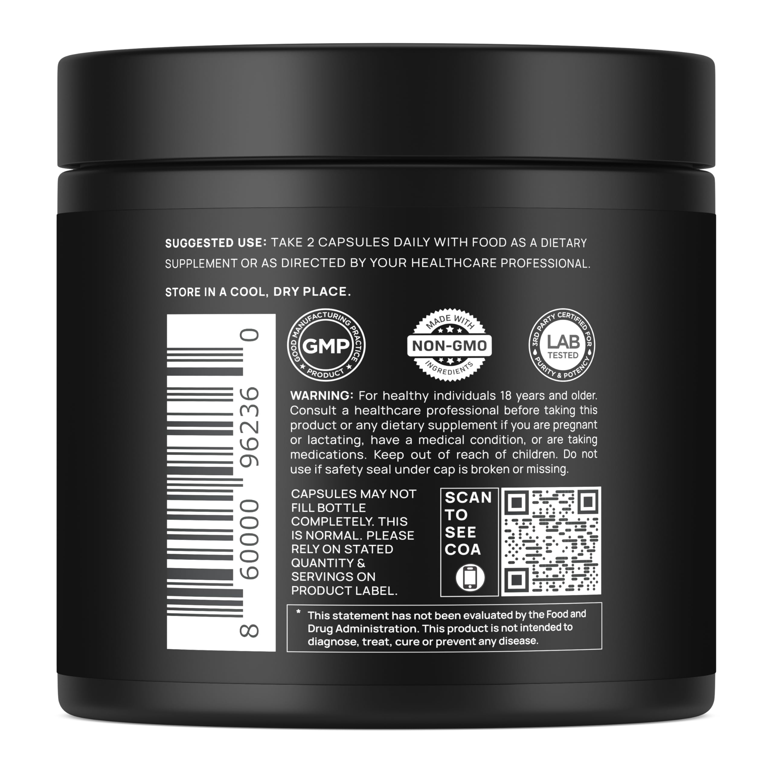 TERRA ELMNT gelatinized maca capsules highlight easy swallowing and consistent dosing.