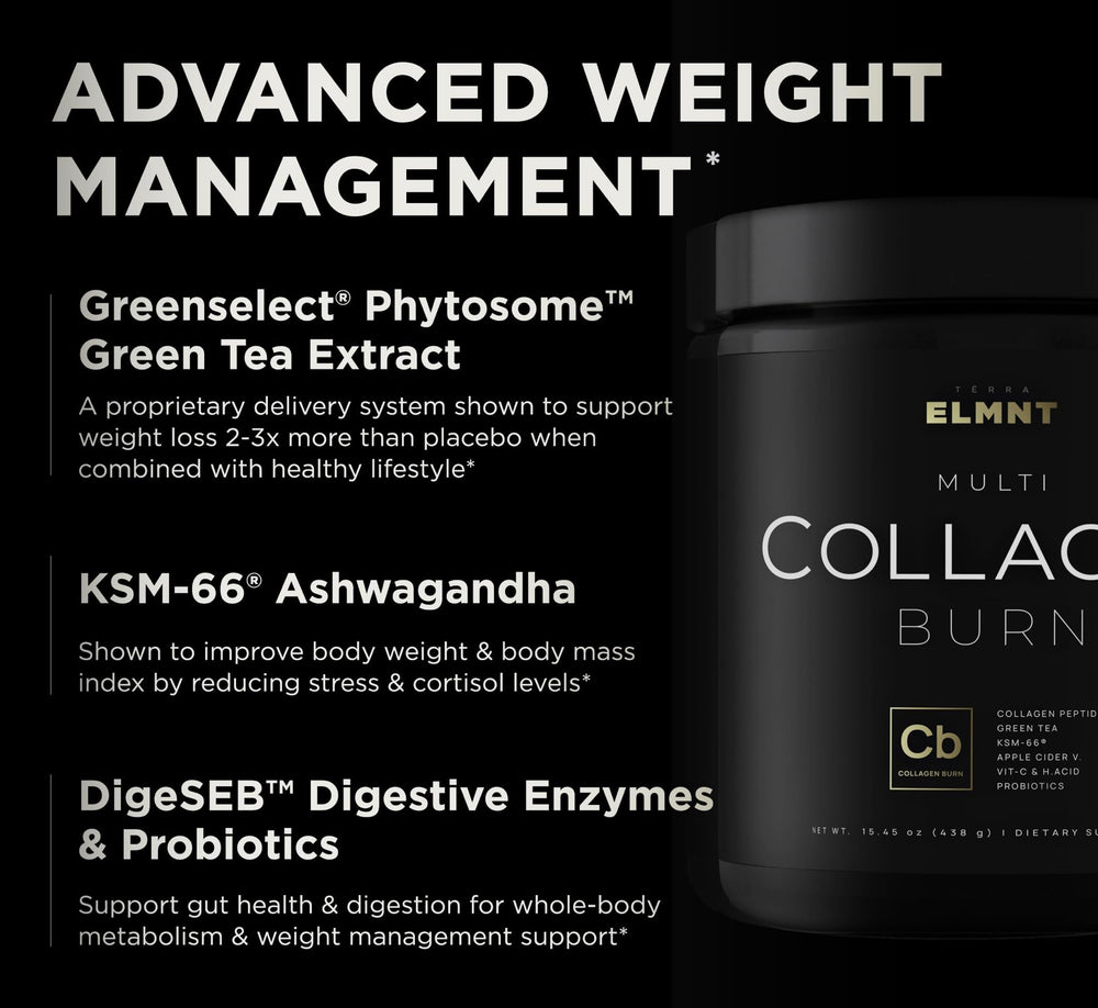 Terra Elmnt Green Tea and ACV ingredients visual promoting metabolism.