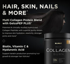 Terra Elmnt hyaluronic acid and biotin capsule image for hydration and nail strength.