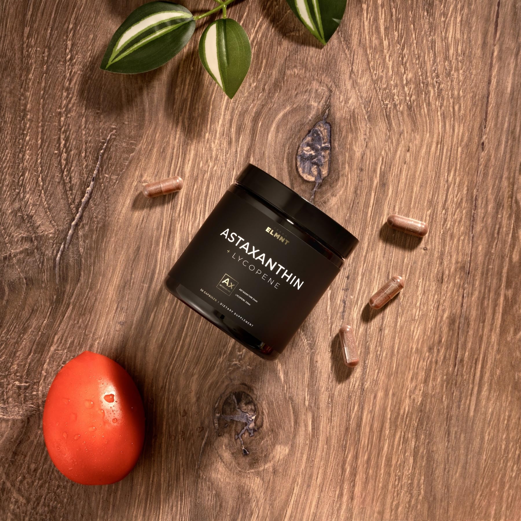 Terra Elmnt tomatoes illustrate lycopene origin for pigment balance.