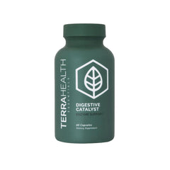 Terra Health Essentials Digestive Catalyst bottle label shown for post-meal support