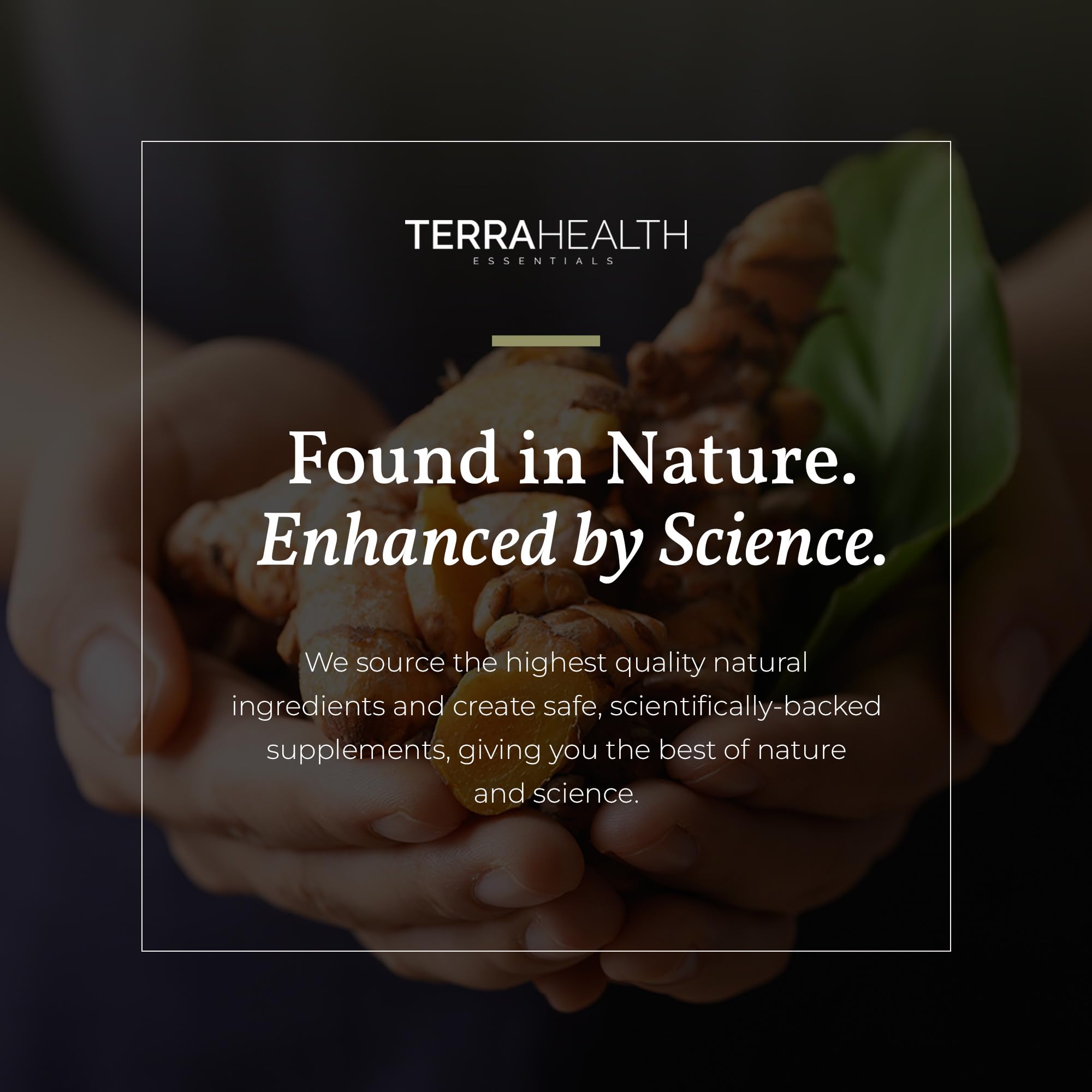 Clean countertop setup featuring Terra Health Essentials drops.