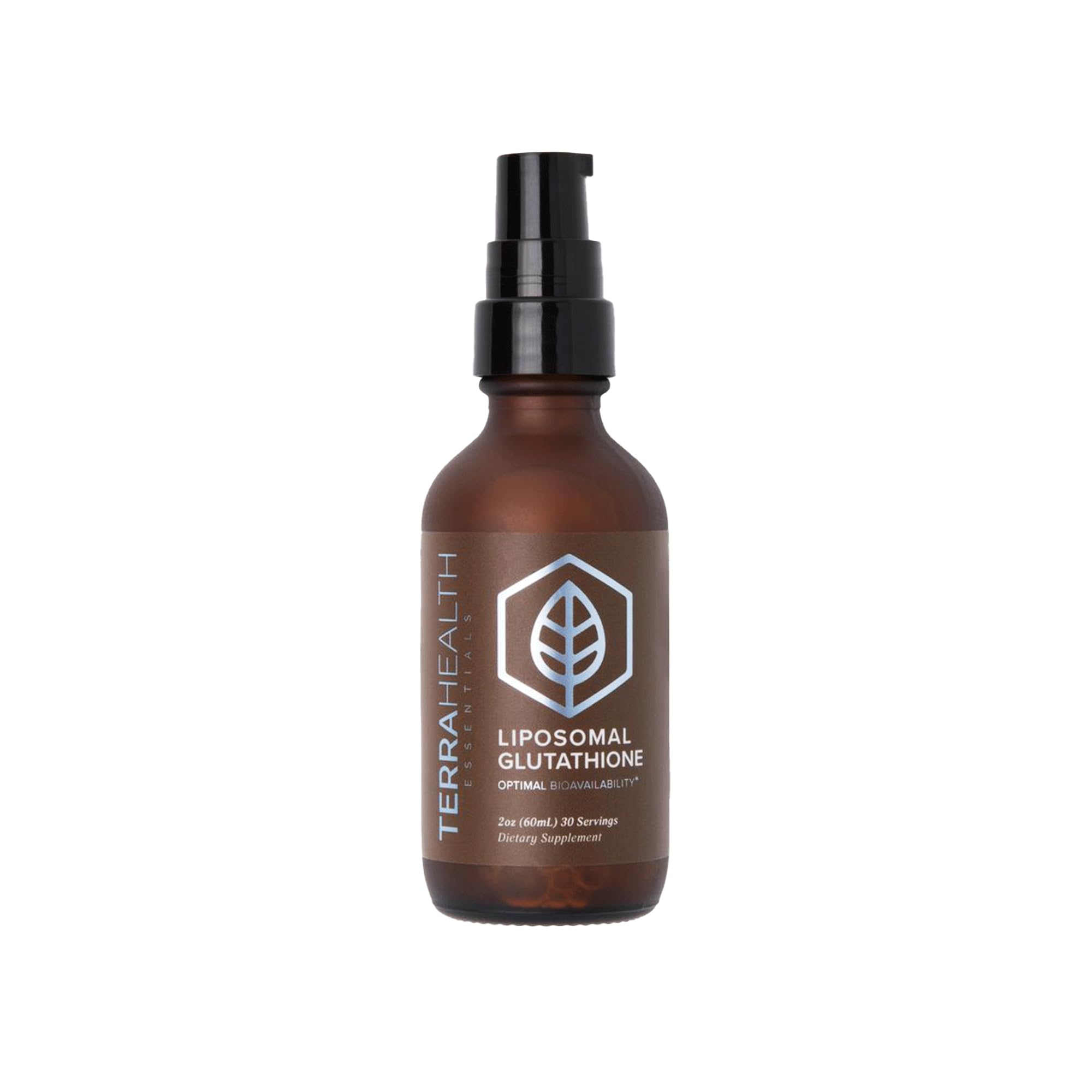 Terra Health Essentials liposomal glutathione bottle front showing branding and label for immune support