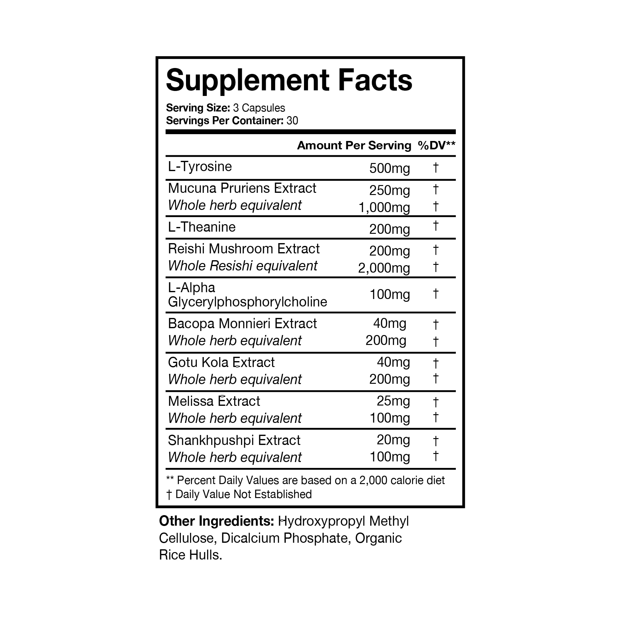 NOOFOCUS capsules closeup highlights convenient daily capsules for memory and concentration.