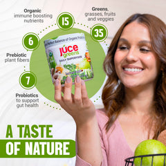 Terra Kai Organics JUCE Green harvest apple bottle for smoothies.