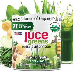 Terra Kai Organics JUCE Green powder scoop enriching daily greens intake.