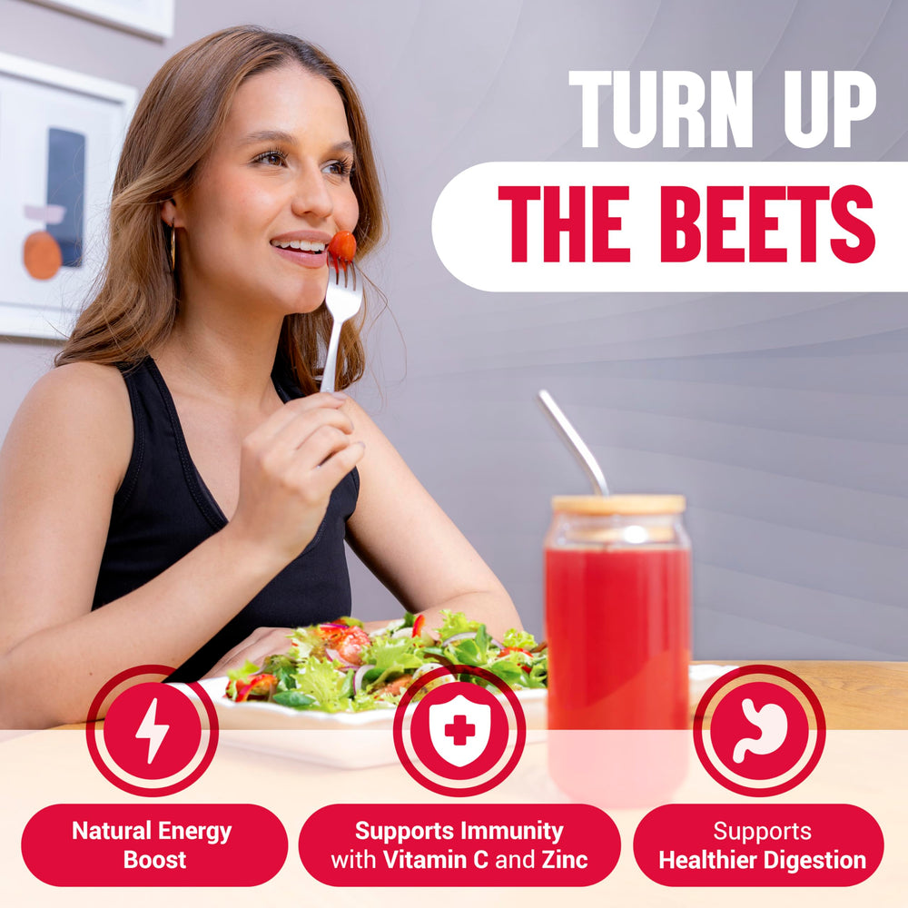 Terra Kai JUCE Reds glass with berry smoothie showing Garden Berry flavor.