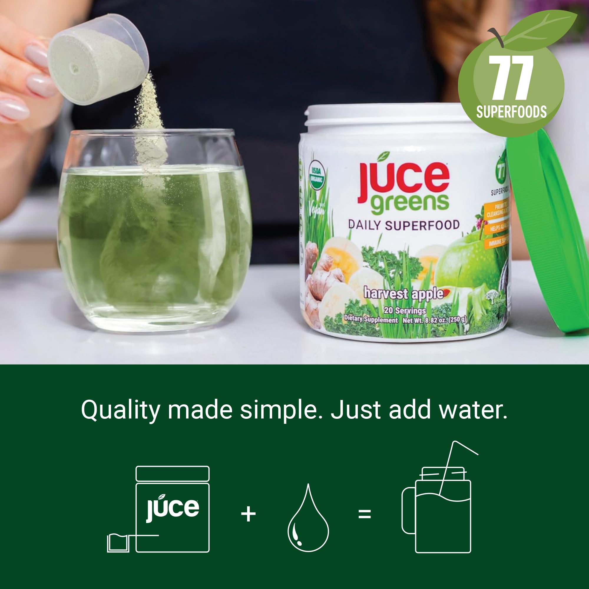 Terra Kai Organics scoop beside a measuring spoon for visual serving comparison