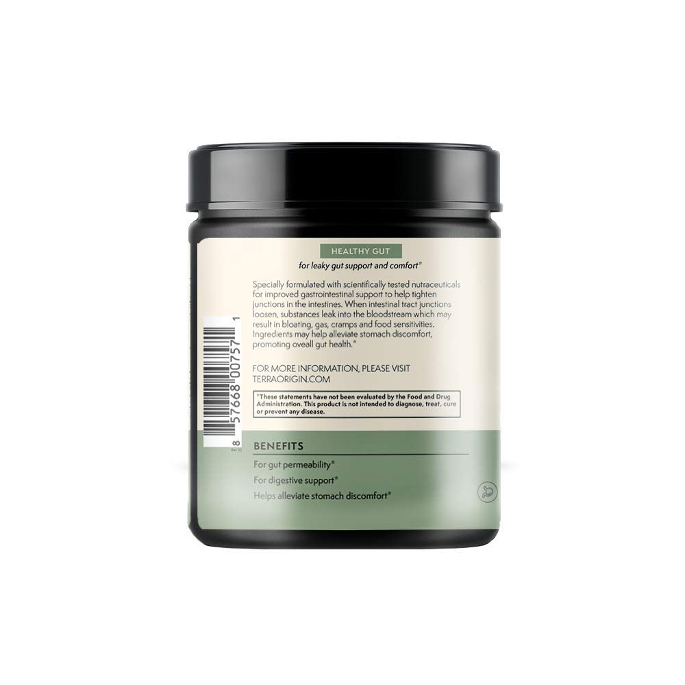 Terra Origin Healthy Gut mint powder dispensing show a smooth, refreshing blend for daily use.