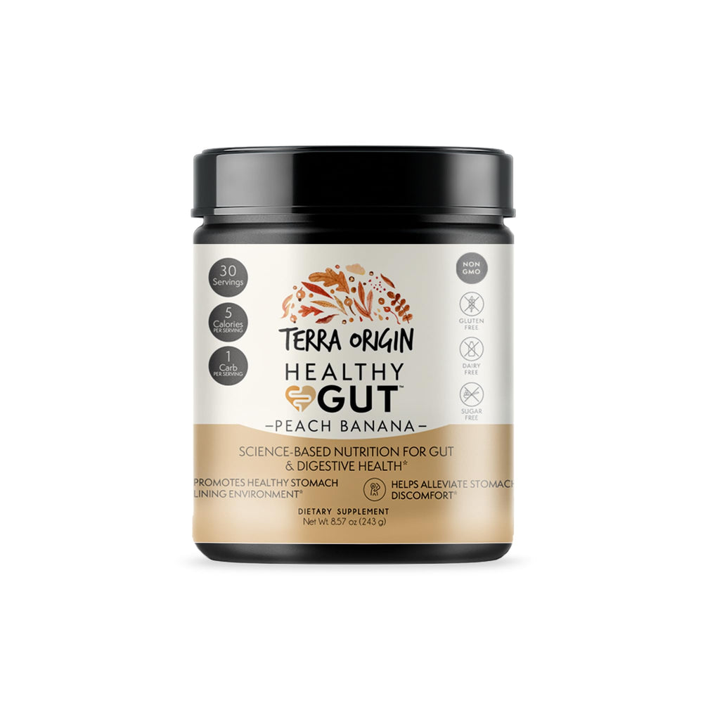 Terra Origin packaging emphasizes quality and trust for digestive health.