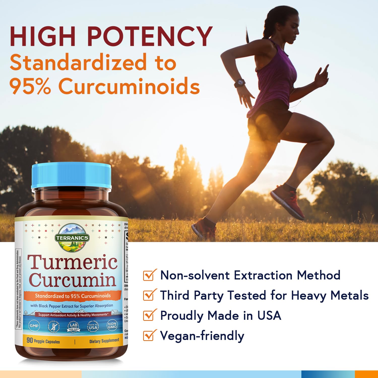 Terranics vegan capsules 90-count indicates plant-based wellness
