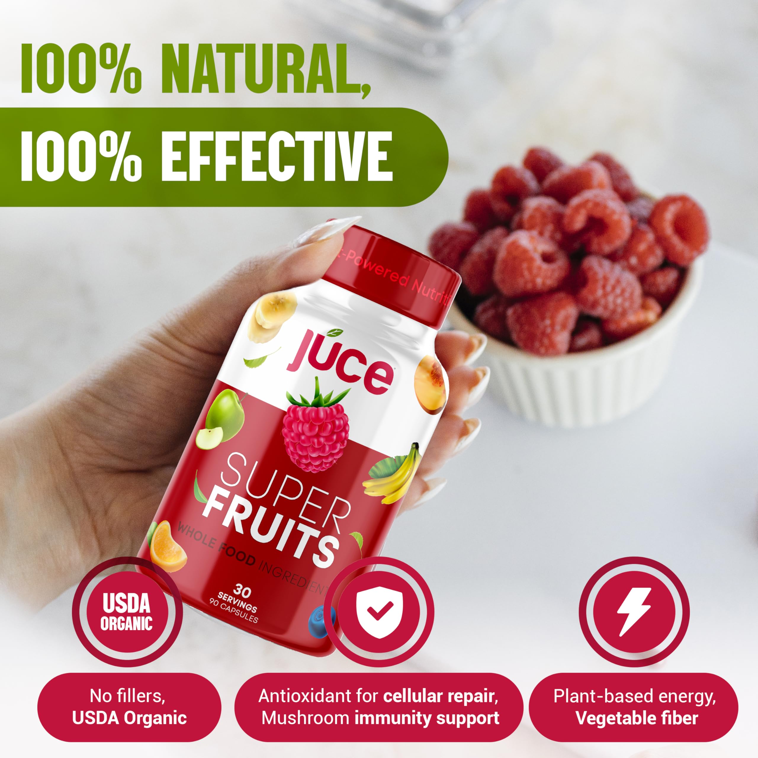 Terra Kai Juce Original Formula bottle shown in bright morning light.