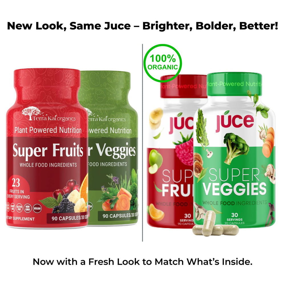Terra Kai Juce Original Formula capsules ready for daily vegan nutrition.