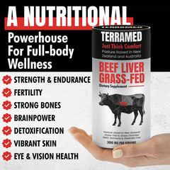 Terramed Just Think Comfort label close-up highlights non-GMO, hormone-free ingredients