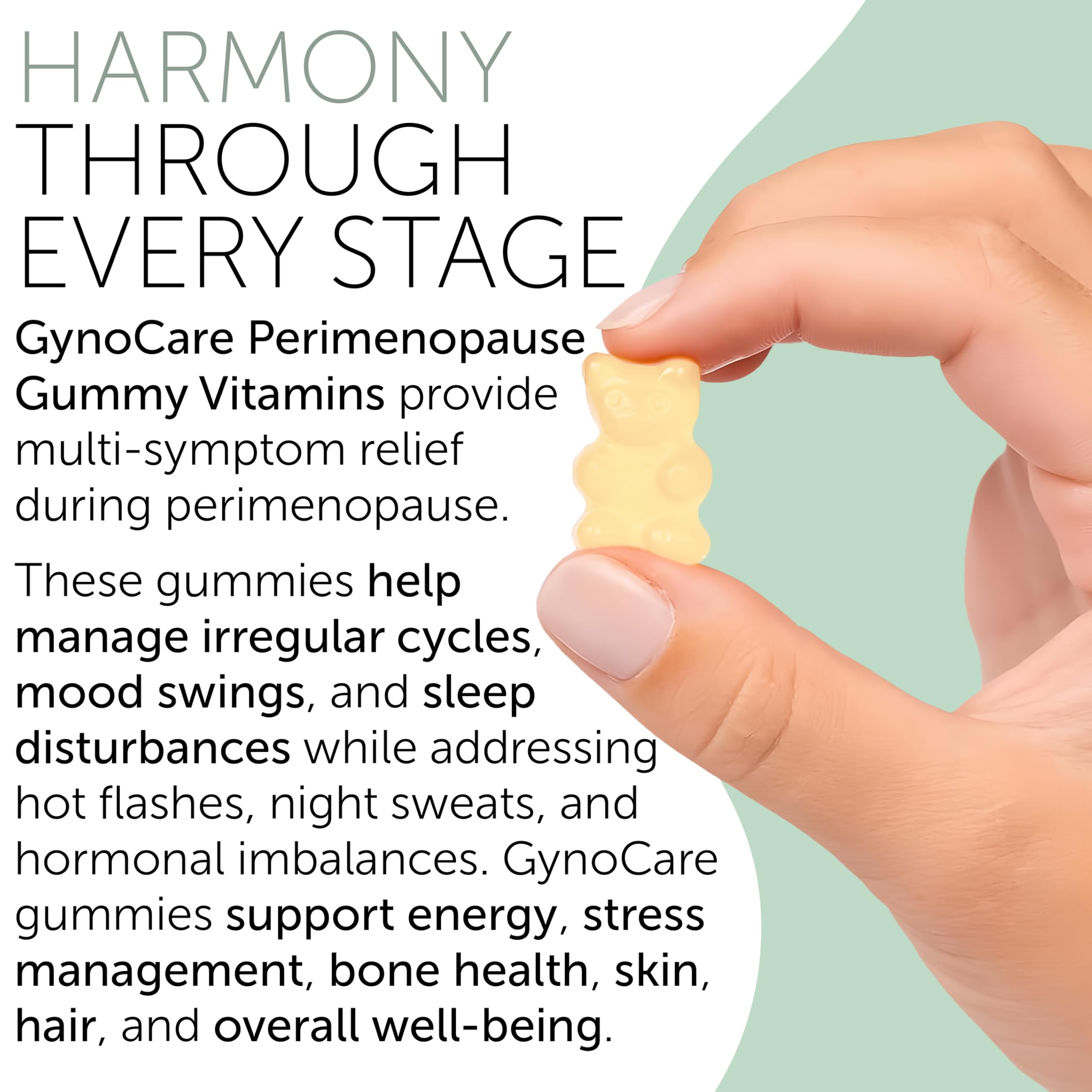 Terramed Just Think Comfort perimenopause gummies close-up showing vibrant color.