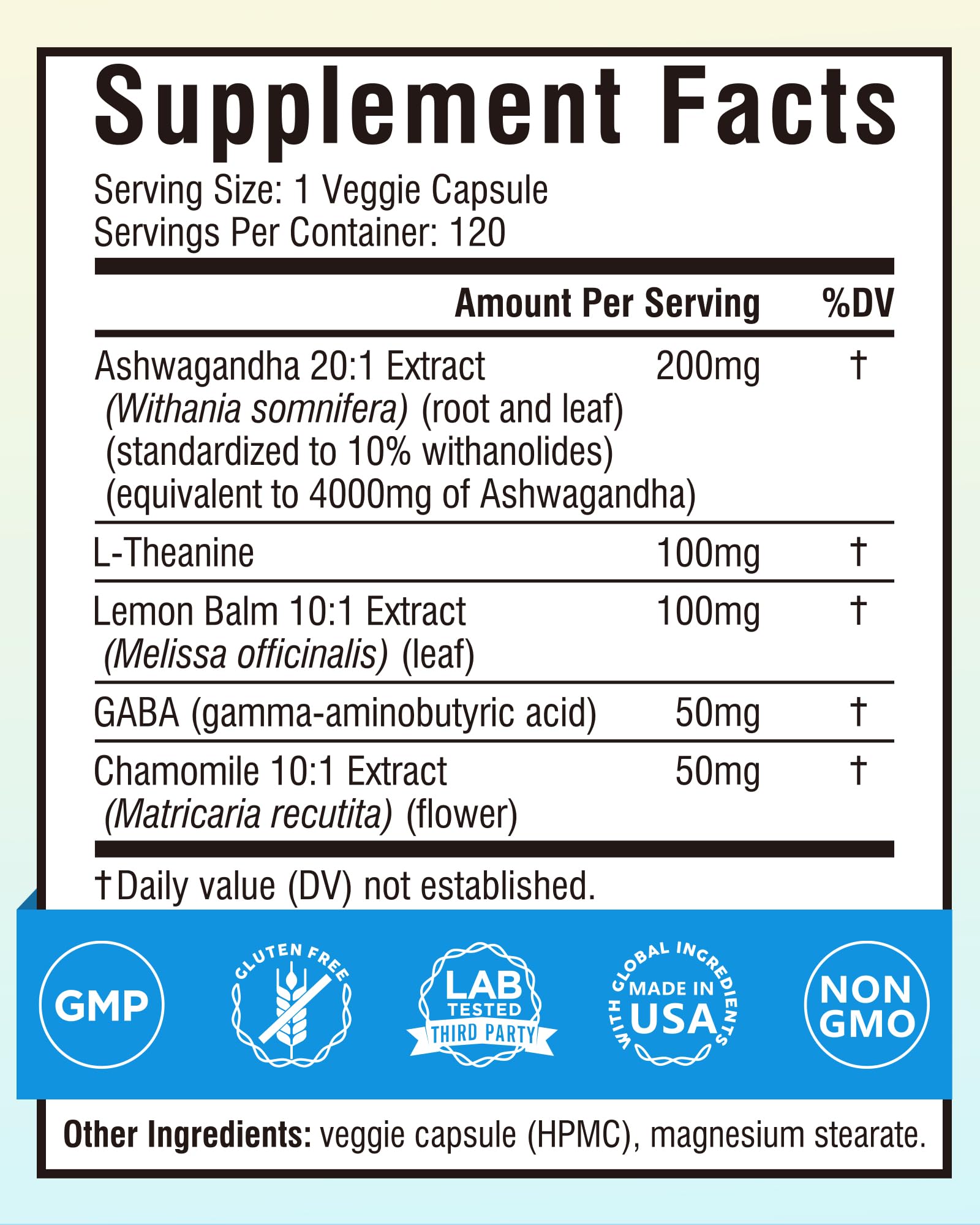 Terranics Ashwagandha L-Theanine capsules close-up for stress support