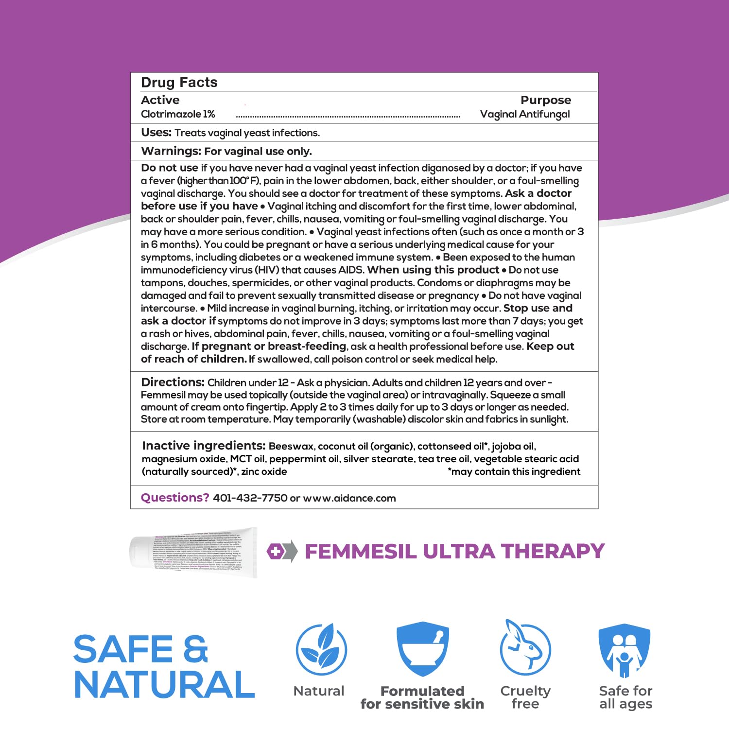 Terrasil Femmesil safe and effective formula for irritation relief