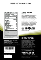 Terrasoul Amla powder with spoon ready to blend into smoothies
