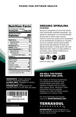 Terrasoul Spirulina powder with measuring scoop for precise smoothie portions