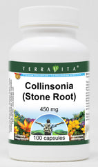 Terravita Collinsonia stone root capsules close-up showing practical daily supplement