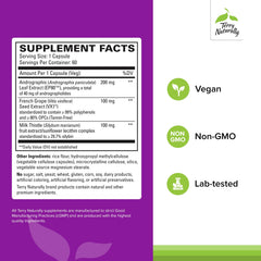 Terry Naturally Andrographis EP80 capsules for liver function support