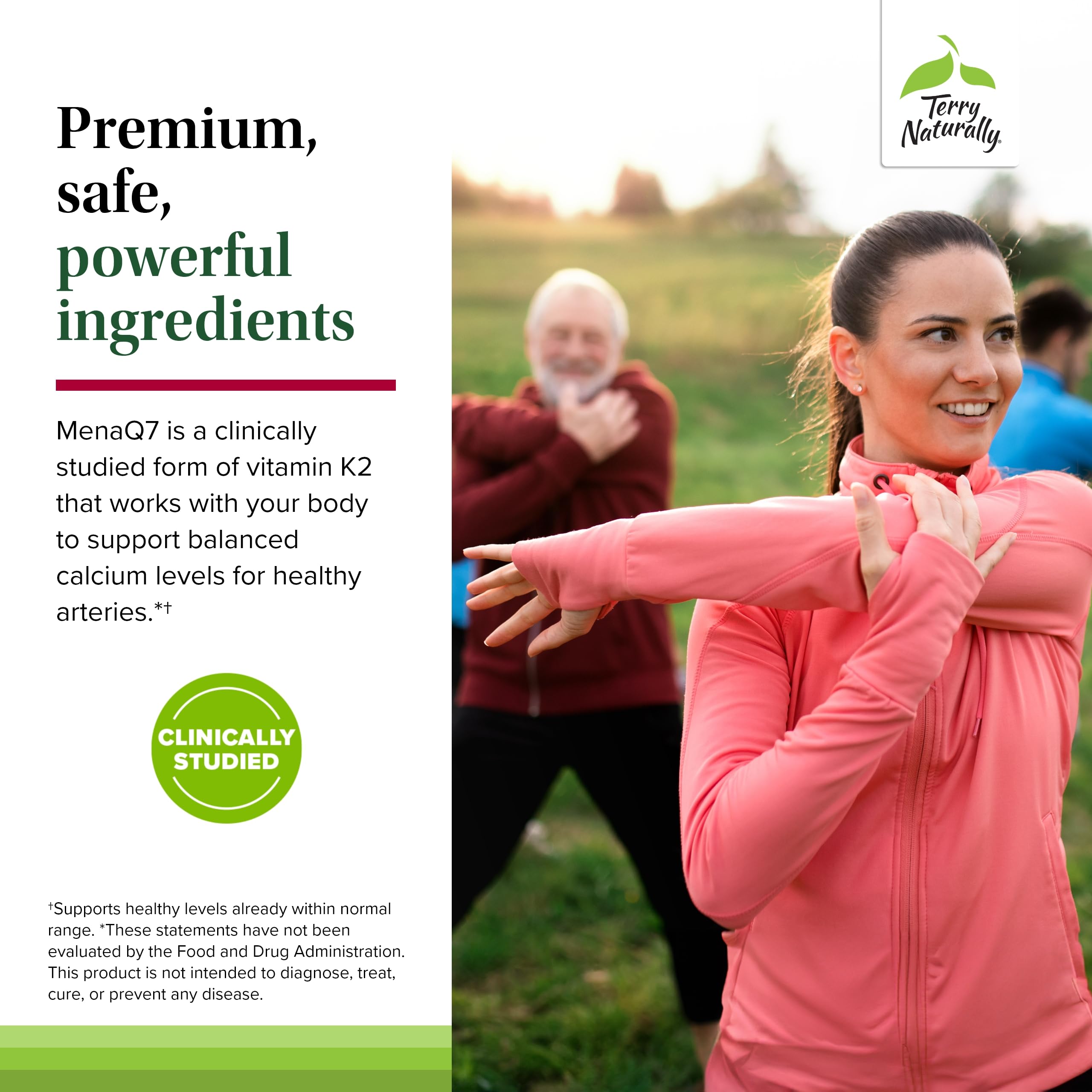 D3 and K2 information emphasizes potential heart health support.