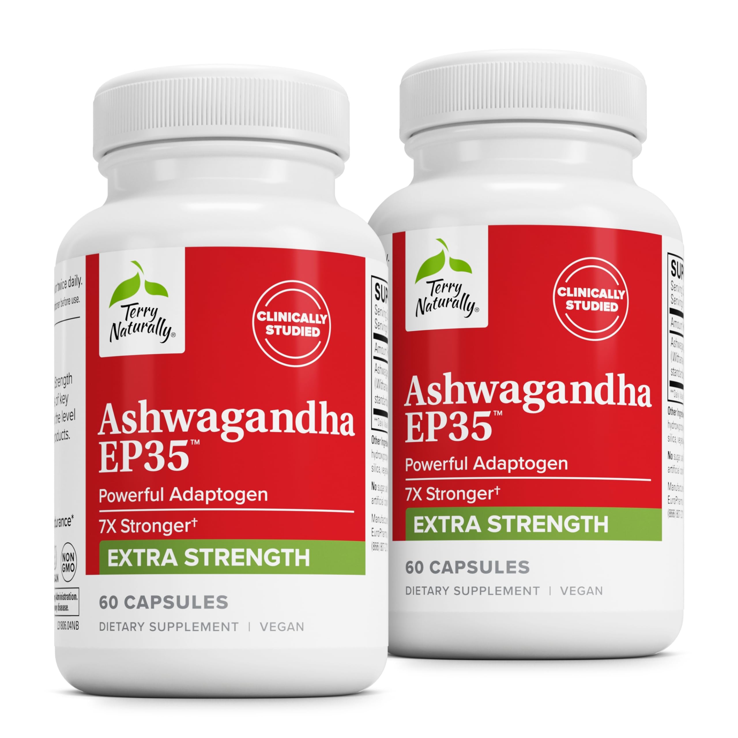 Terry Naturally Ashwagandha EP35 bottle front signals sleep support and stress resilience