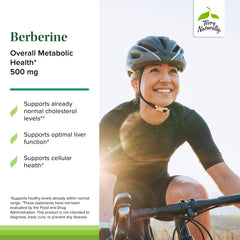 Terry Naturally Berberine bottle label highlighting ingredients and no artificial additives.