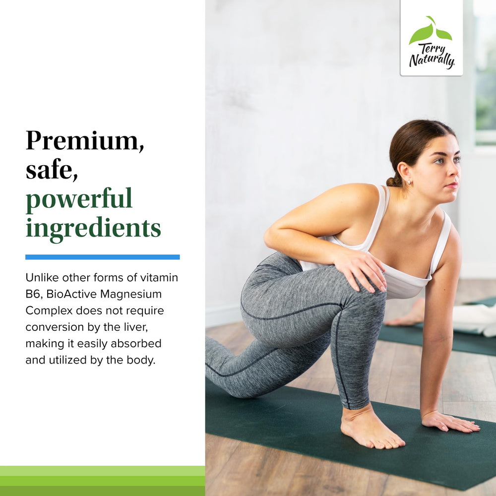 Allergen-free label on Terry Naturally BioActive Magnesium Complex packaging.