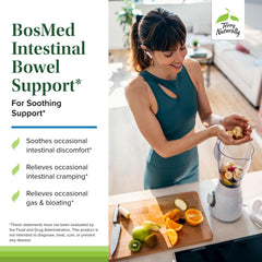 BosMed softgels close-up showing easy-to-swallow shape for gut-friendly routine.