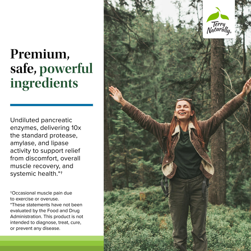 Terry Naturally packaging highlights gluten-free, dairy-free and soy-free attributes.