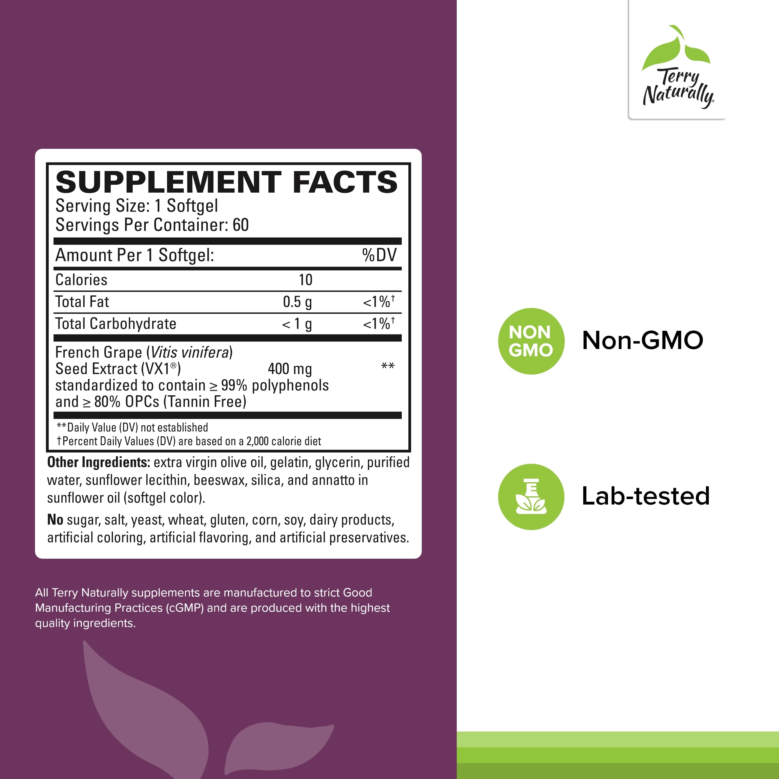 Terry Naturally OPC Extra Strength softgels ready for daily focus and immune support.