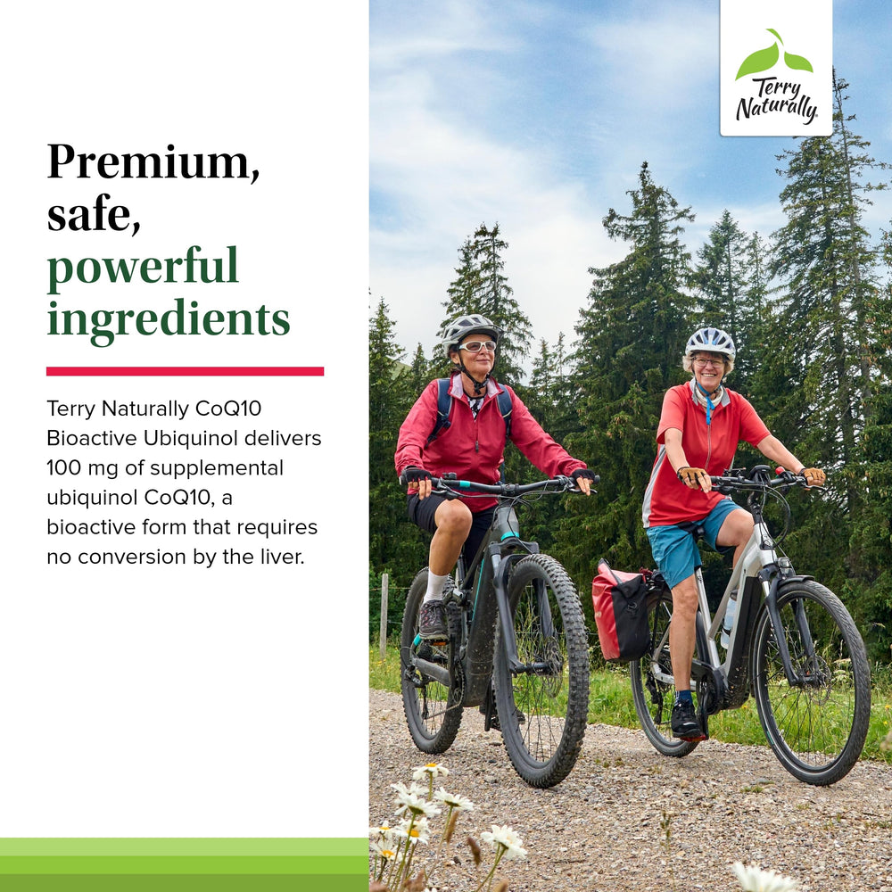 Terry Naturally CoQ10 BioActive packaging emphasizes allergen-friendly formula.
