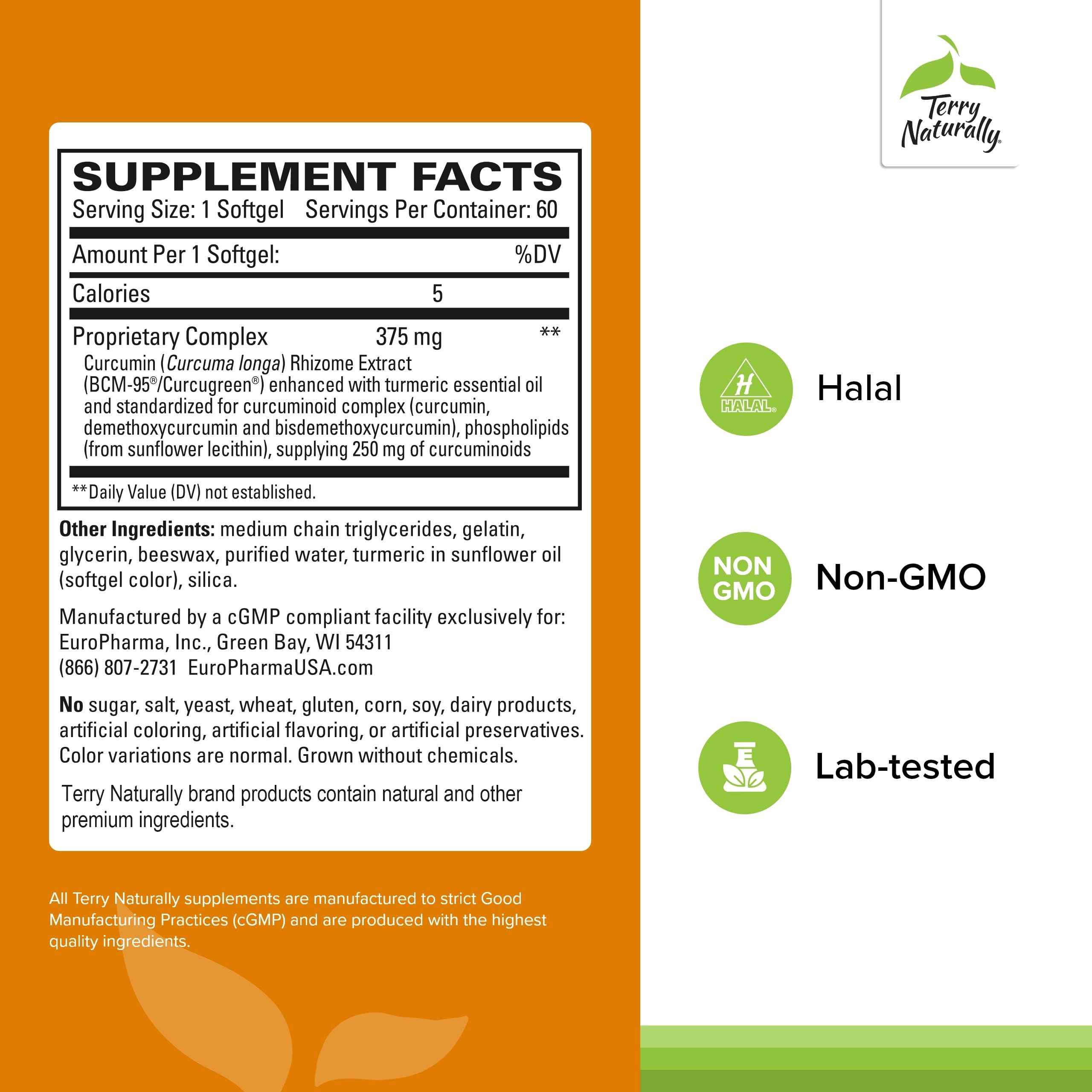 CuraMed 375mg bottle label showcasing turmeric-curcumin blend