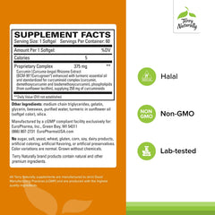 CuraMed 375mg bottle label showcasing turmeric-curcumin blend