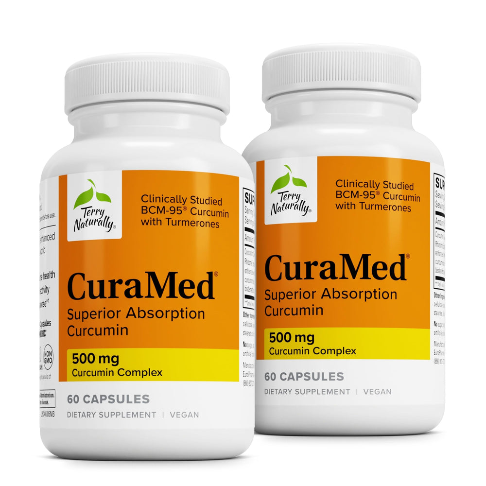 Terry Naturally CuraMed 500mg bottle for brain and immune support.