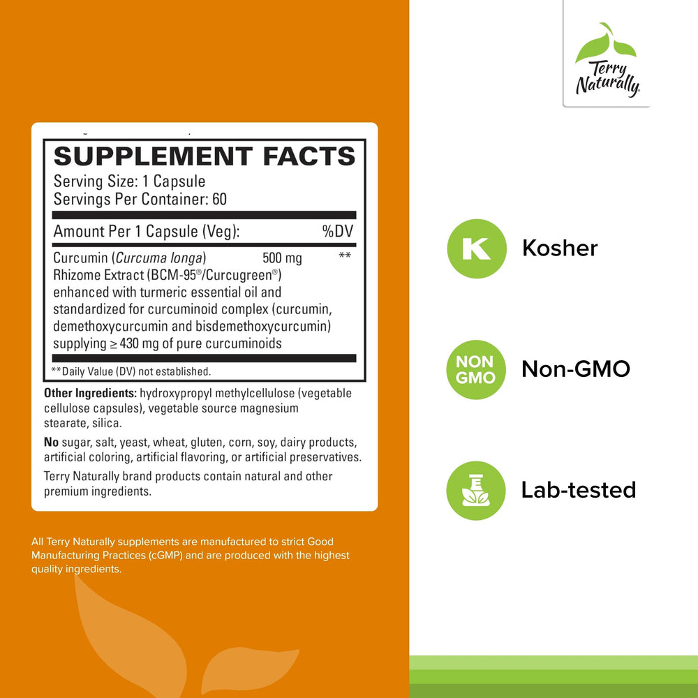 Terry Naturally CuraMed capsules shown for antioxidant daily wellness.