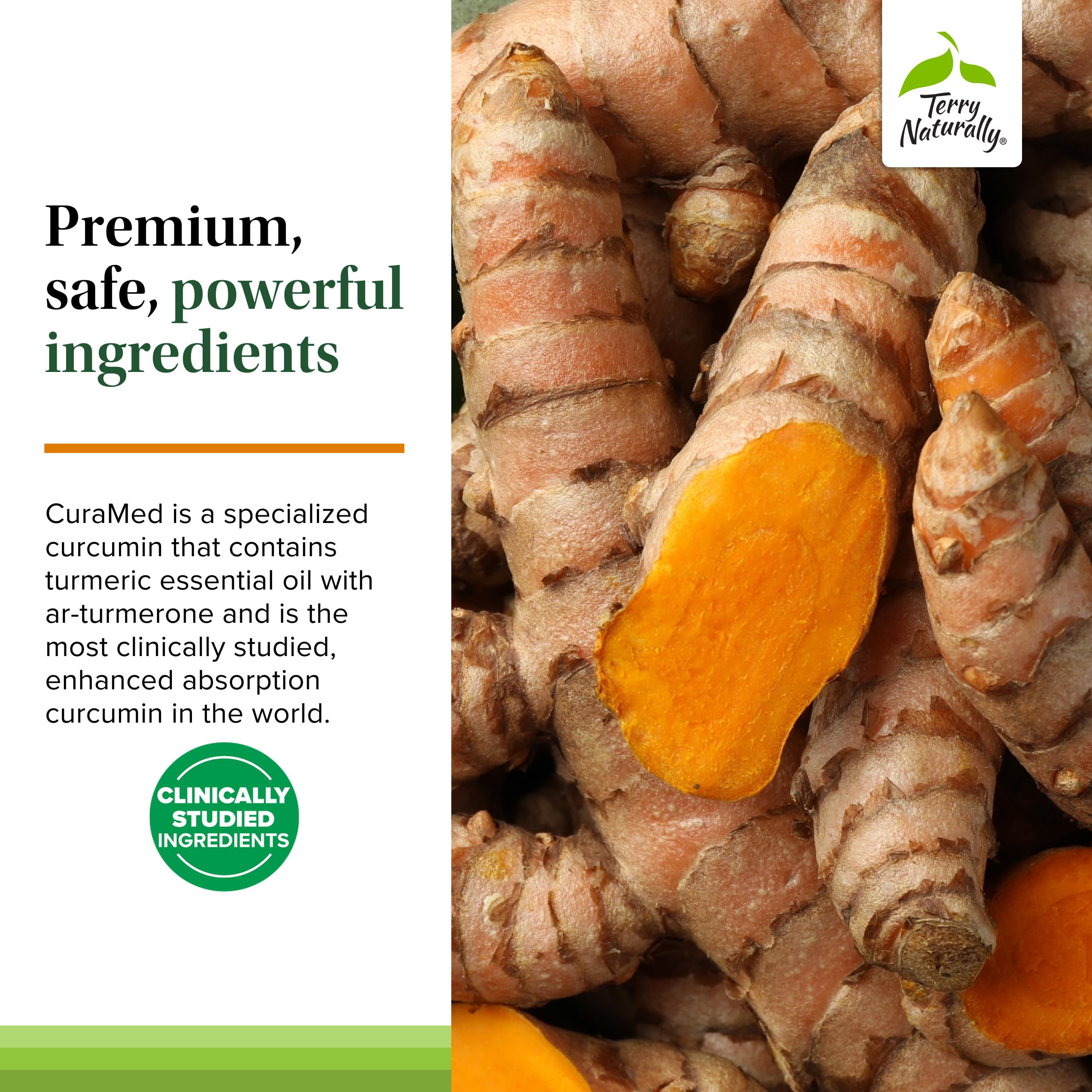 Non-GMO turmeric sourcing for CuraMed showcases clean, plant-based ingredients.