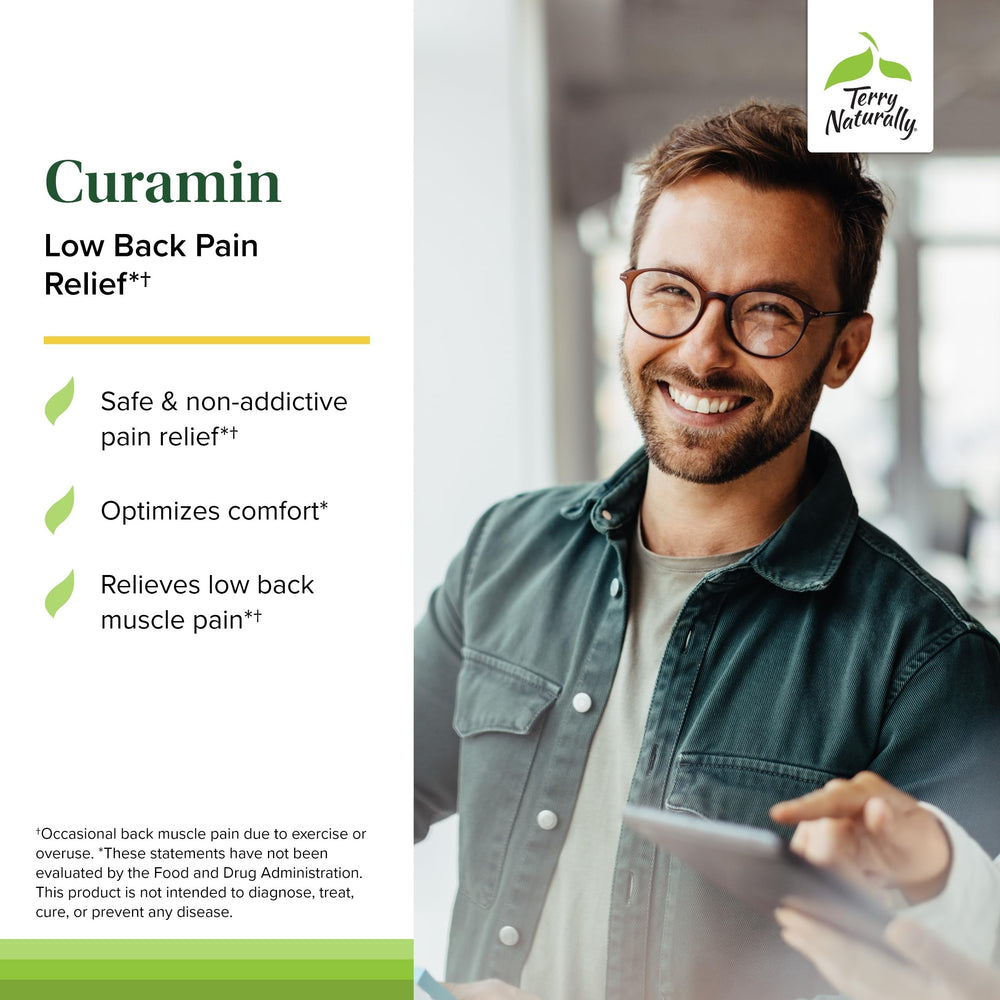 Terry Naturally Curamin boswellia-curcumin blend illustrating natural joint comfort potential.