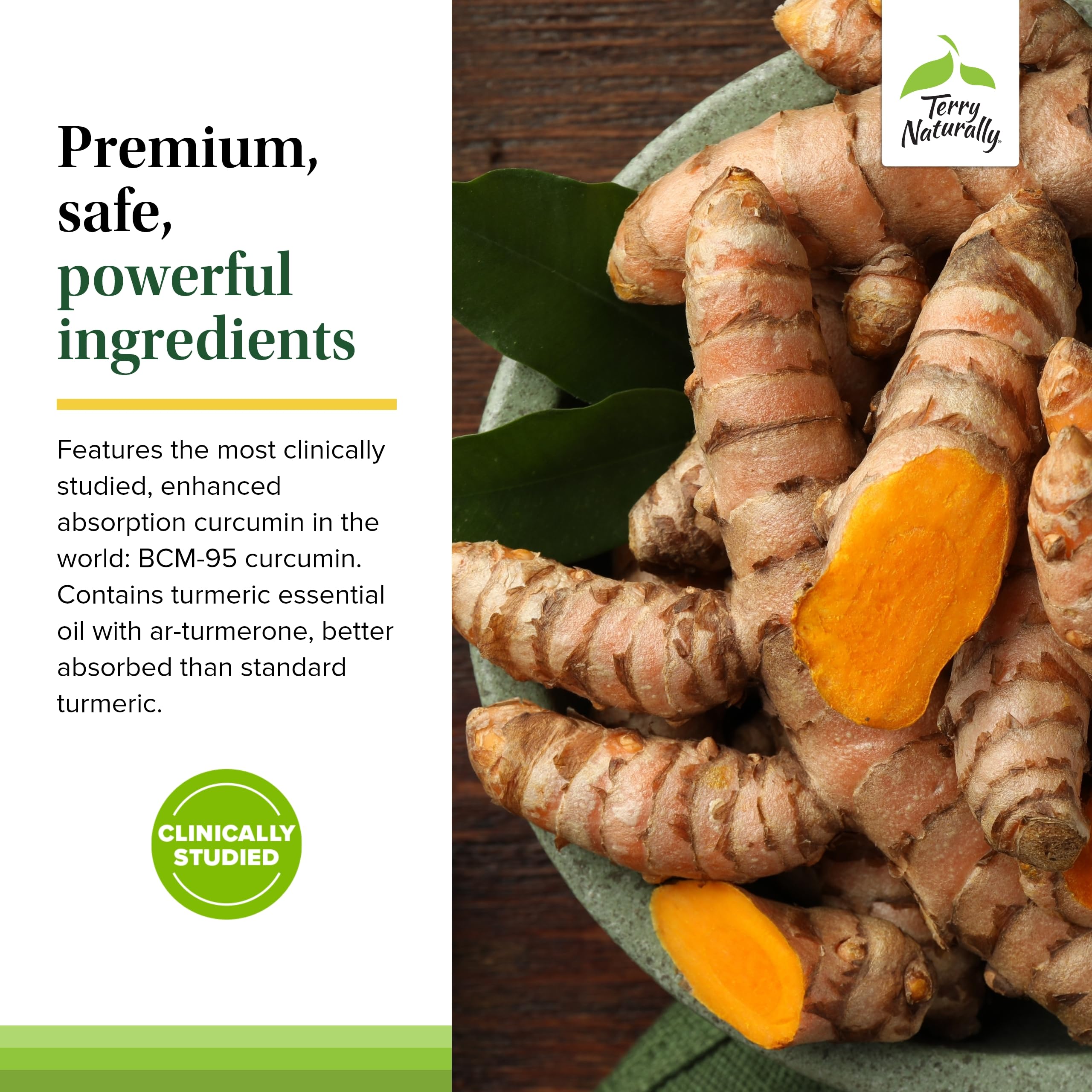 Terry Naturally Curamin Extra Strength label closeup highlighting curcumin and boswellia ingredients.