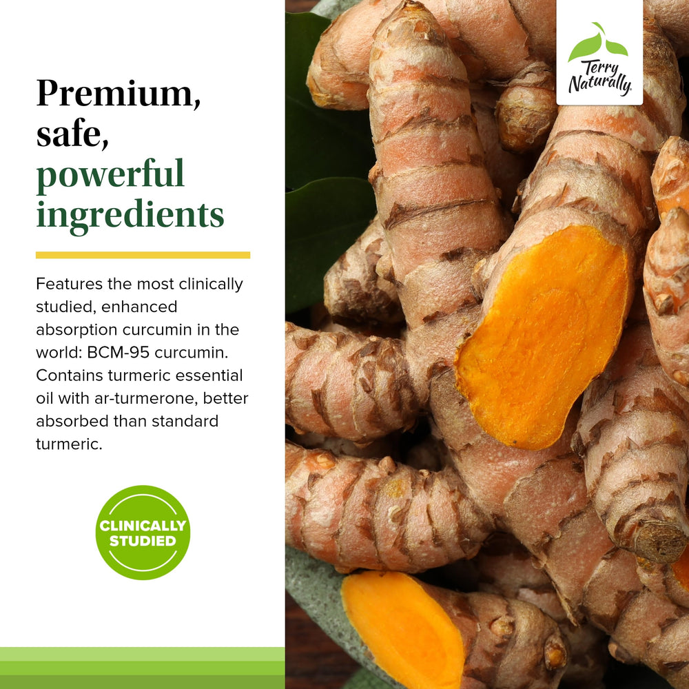 Terry Naturally Curamin Headache packaging inside view emphasizes non-GMO and clean-label attributes.