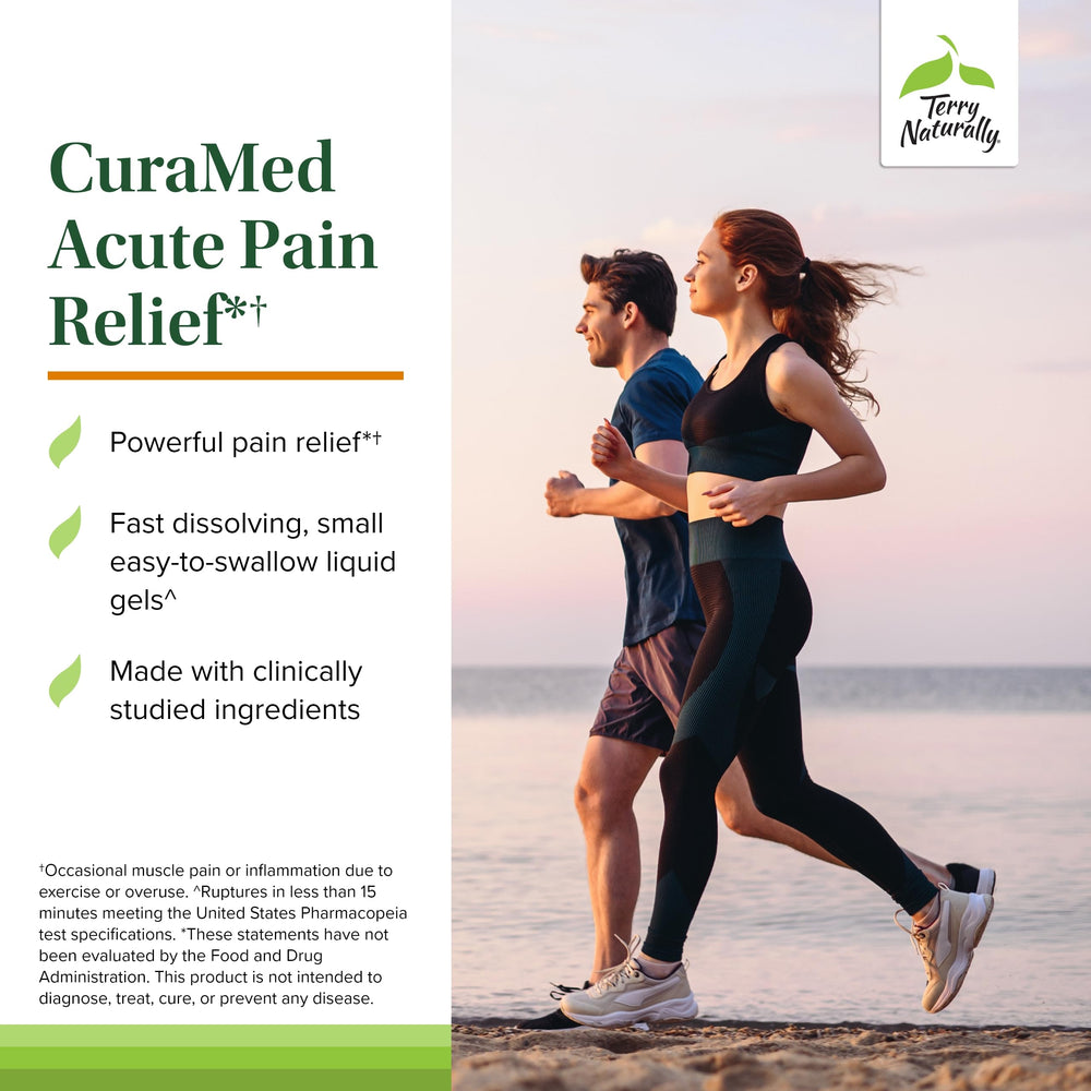 Terry Naturally CuraMed BCM-95 Curcumin label highlights high absorption formula.