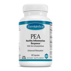Terry Naturally EuroMedica PEA bottle label highlighting joint comfort and inflammation support.