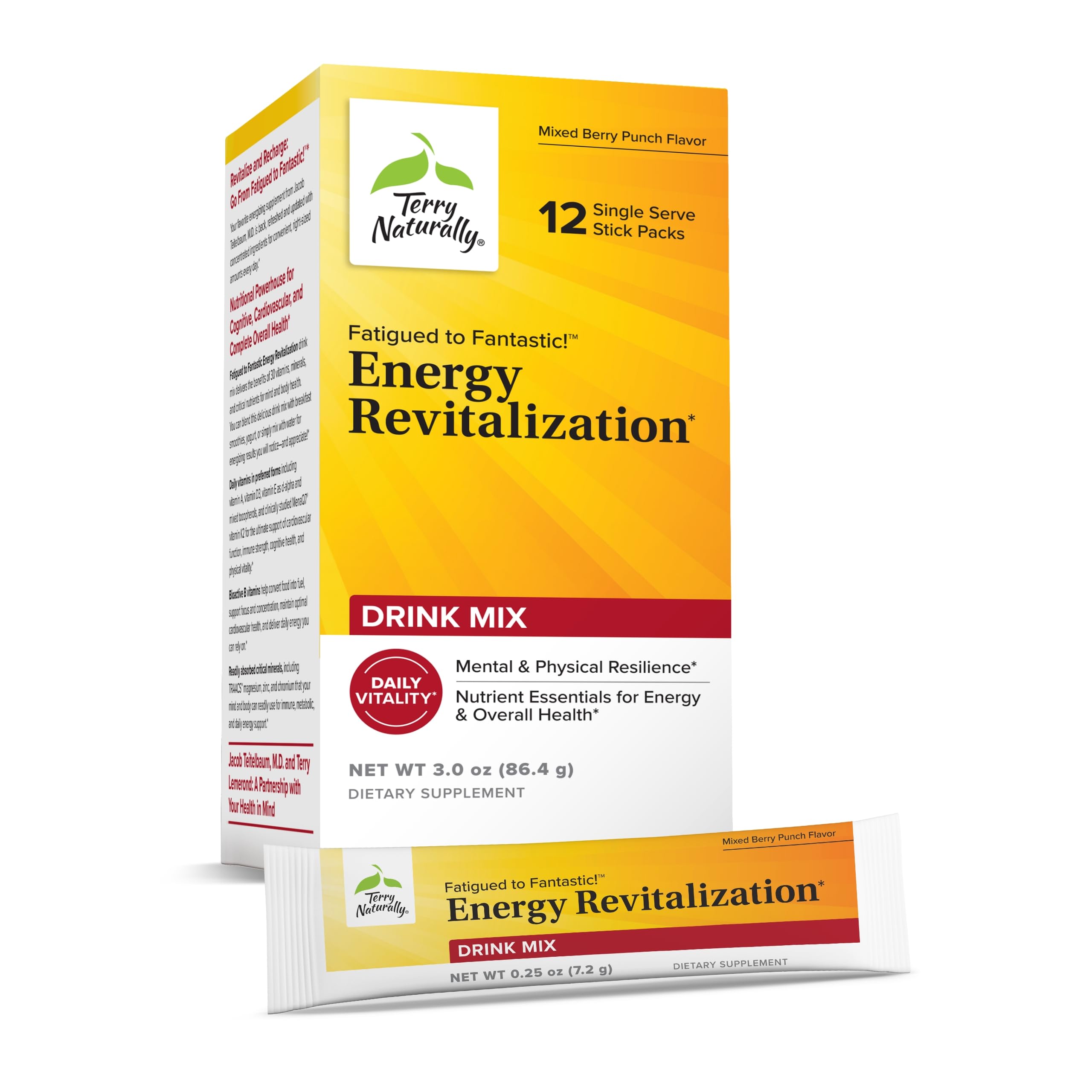 Terry Naturally Fatigued to Fantastic energy revitalization bottle for daily energy support.