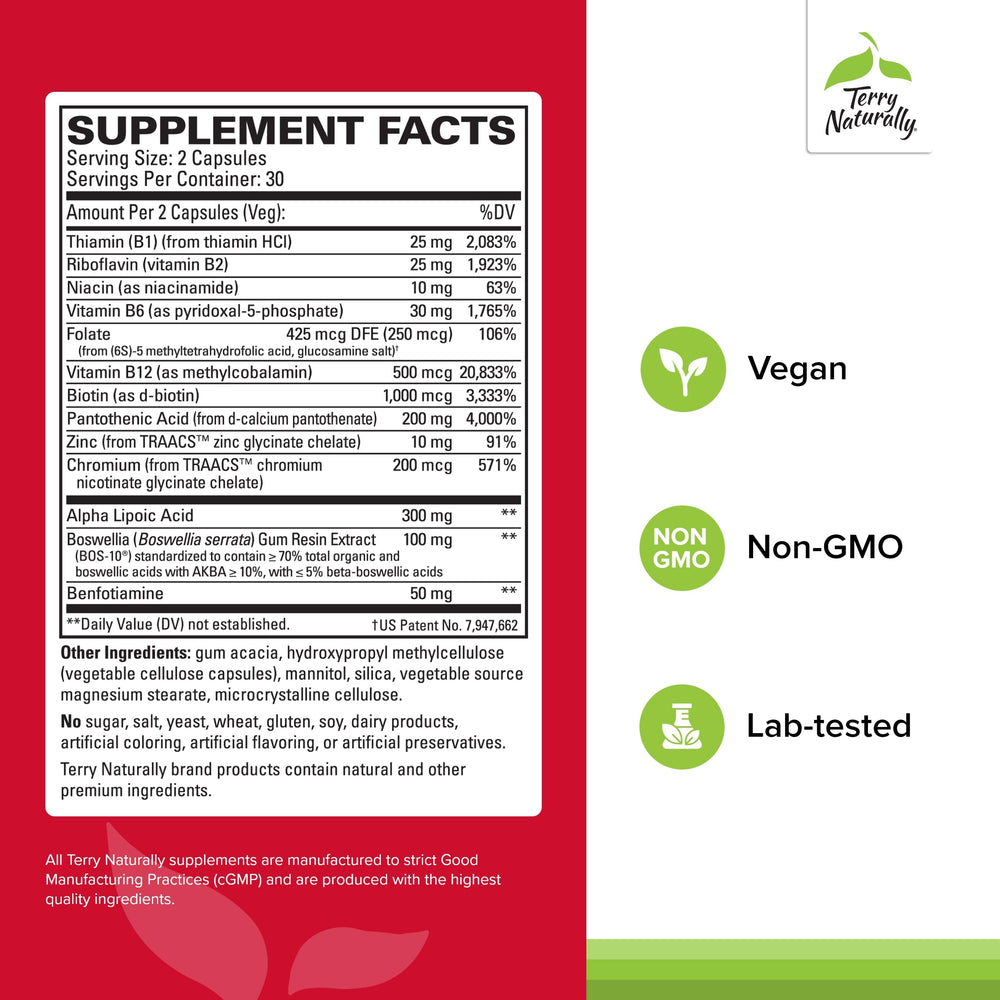Terry Naturally Healthy Feet & Nerves capsules close-up for nerve health support.