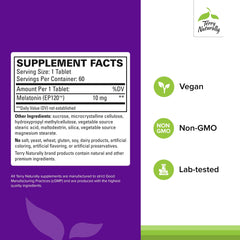 Bottle of Terry Naturally Melatonin EP 120 on nightstand for easy nightly use