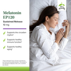 Packaging highlighting gluten-free, allergen-friendly Melatonin EP 120